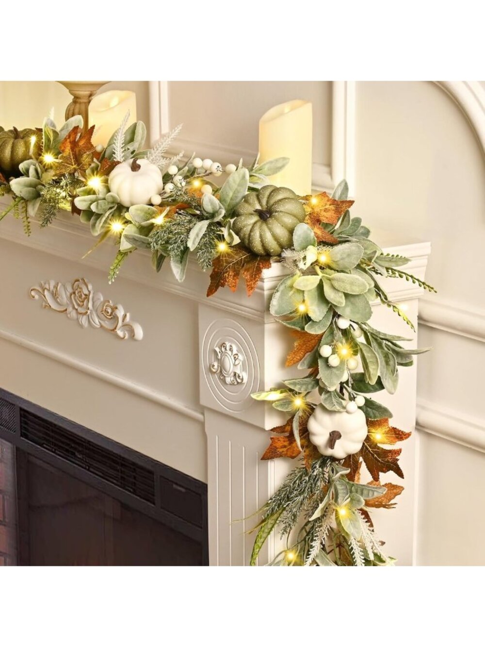 Autumn Garland with Lights for Fall Decor - Perfect Mantle & Home Accent